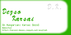 dezso karsai business card